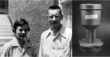 Hershey and Chase and a Waring blender of the type used in the experiment. Both images are Courtesy Cold Spring Harbor Laboratories